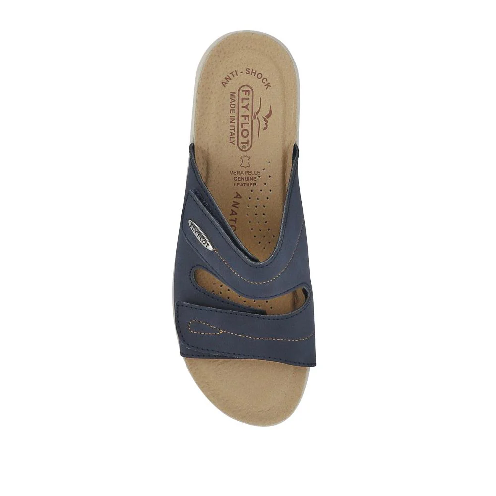 Dual-Touch-Fastening Leather Mules - FLY41049 / 326 679 - Blue - Image 4