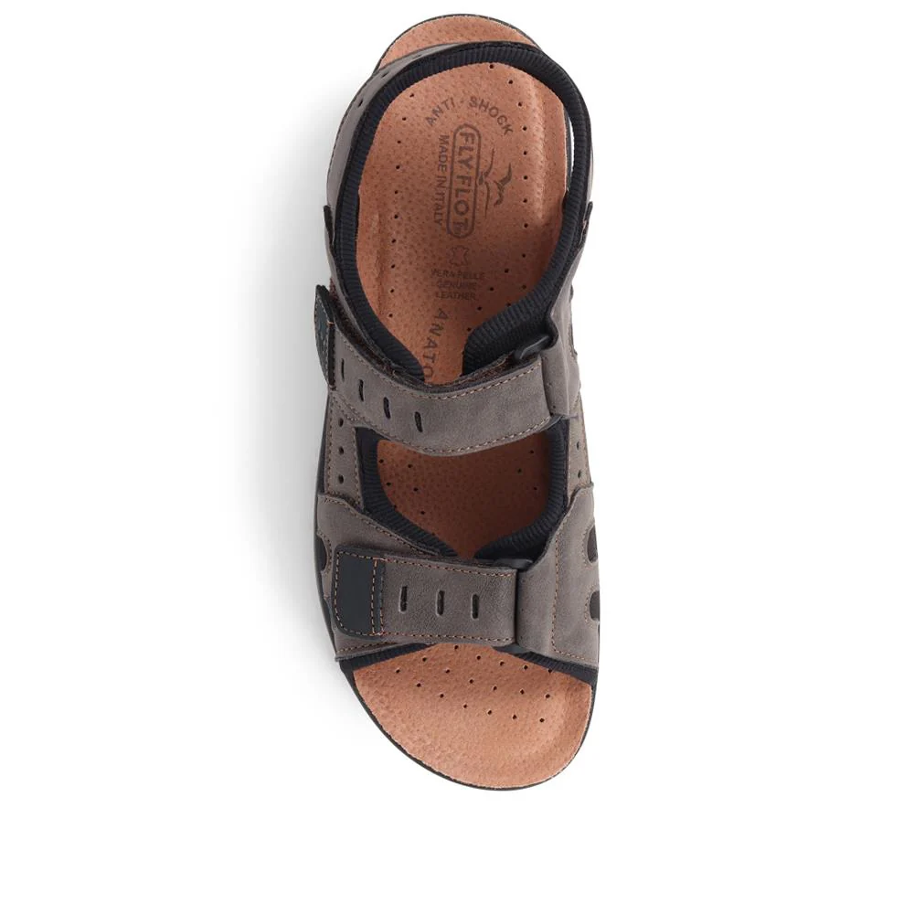 Dual-Touch-Fastening Sandals - FLY39099 / 324 767 - Dark Brown - Image 6
