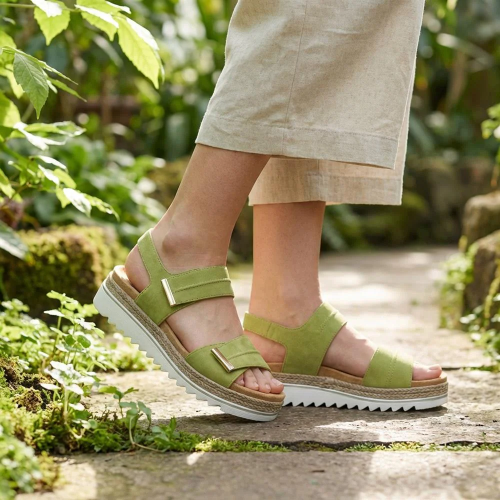 Dual Touch-Fastening Sandals - WBINS41055 / 327 235 - Green - Image 2