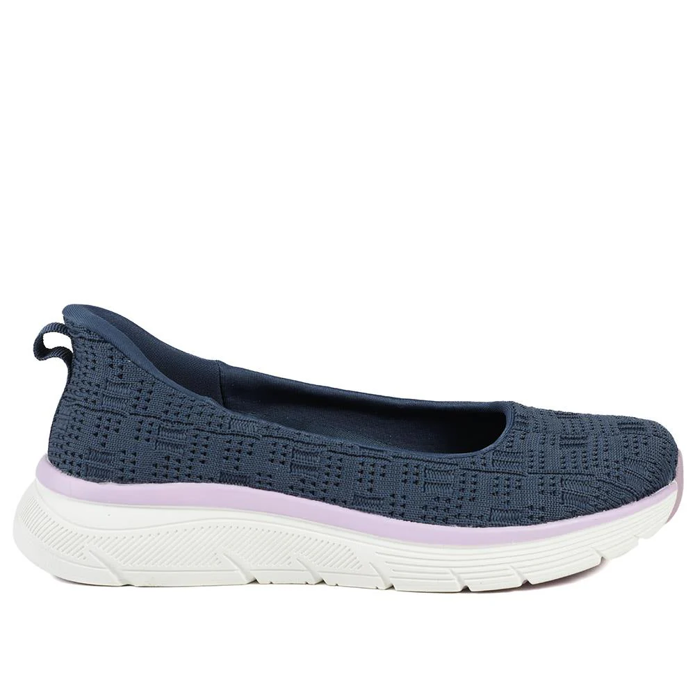 Easy Step In Comfort Wedge Shoes - BOJIE43018 / 329 291 - Navy - Image 3