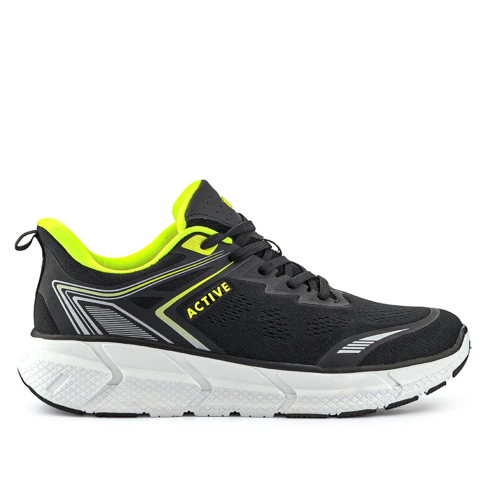 Easy Step In Wide Fit Memory Foam Trainers - BOJIE41008 / 326 944 - Black - Image 3