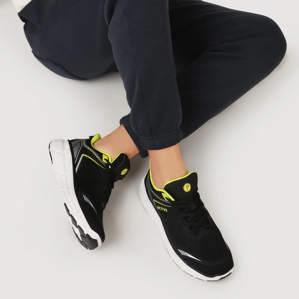 Easy Step In Wide Fit Memory Foam Trainers - BOJIE41008 / 326 944 - Black - Image 6