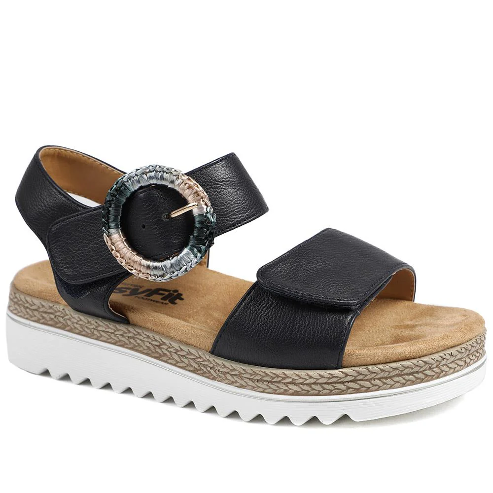 EasyFit Arabelle Extra Wide Buckle Fasten Sandals - ARABELLE / 329 164 - Navy
