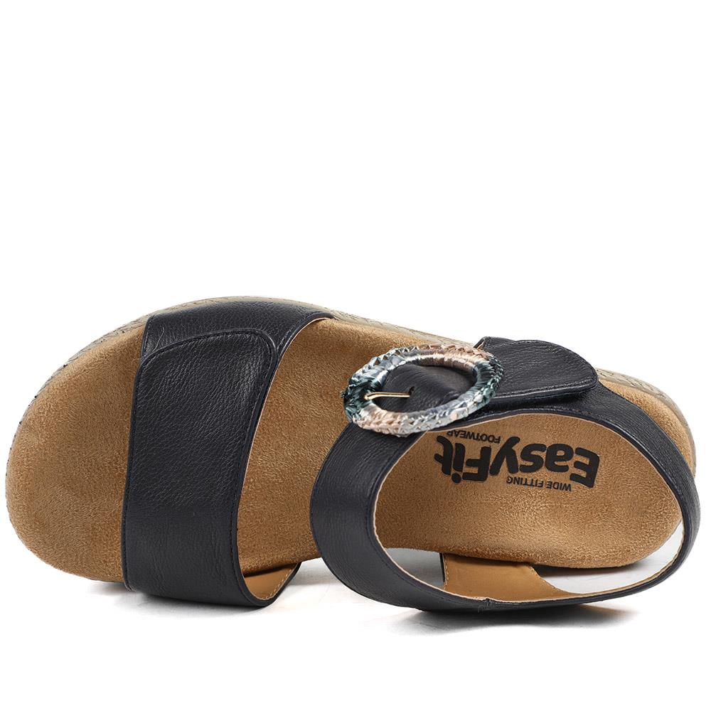 EasyFit Arabelle Extra Wide Buckle Fasten Sandals - ARABELLE / 329 164 - Navy - Image 5