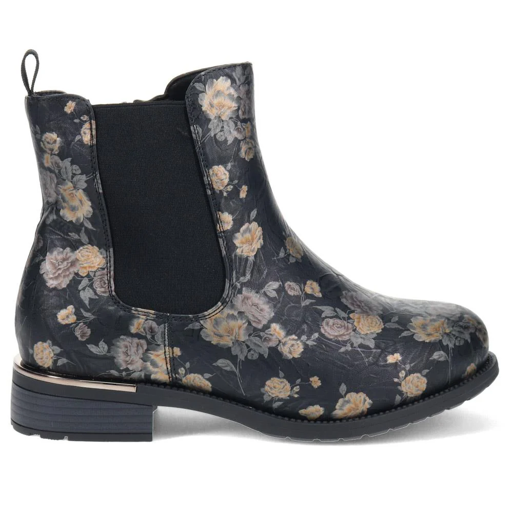 EasyFit Block-Heel Ankle Boots - CARELLA / 326 122 - Black Floral - Image 2