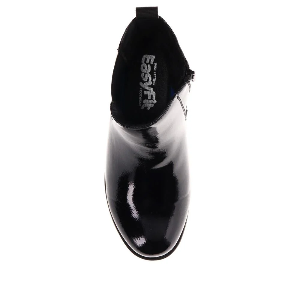 EasyFit Block-Heel Ankle Boots - CARELLA / 326 122 - Black Patent - Image 3