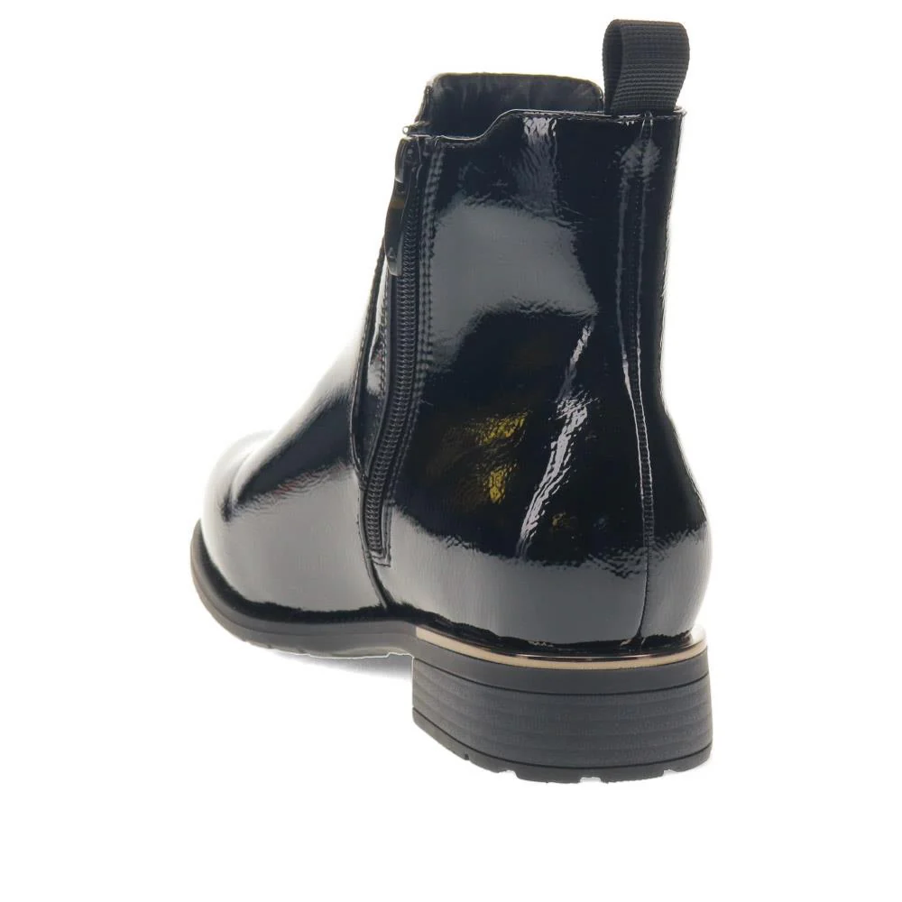 EasyFit Block-Heel Ankle Boots - CARELLA / 326 122 - Black Patent - Image 4
