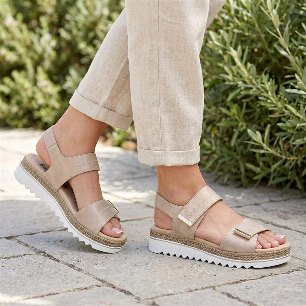 EasyFit Catena Extra Wide Touch Fasten Sandals - CATENA / 329 163 - Beige - Image 2
