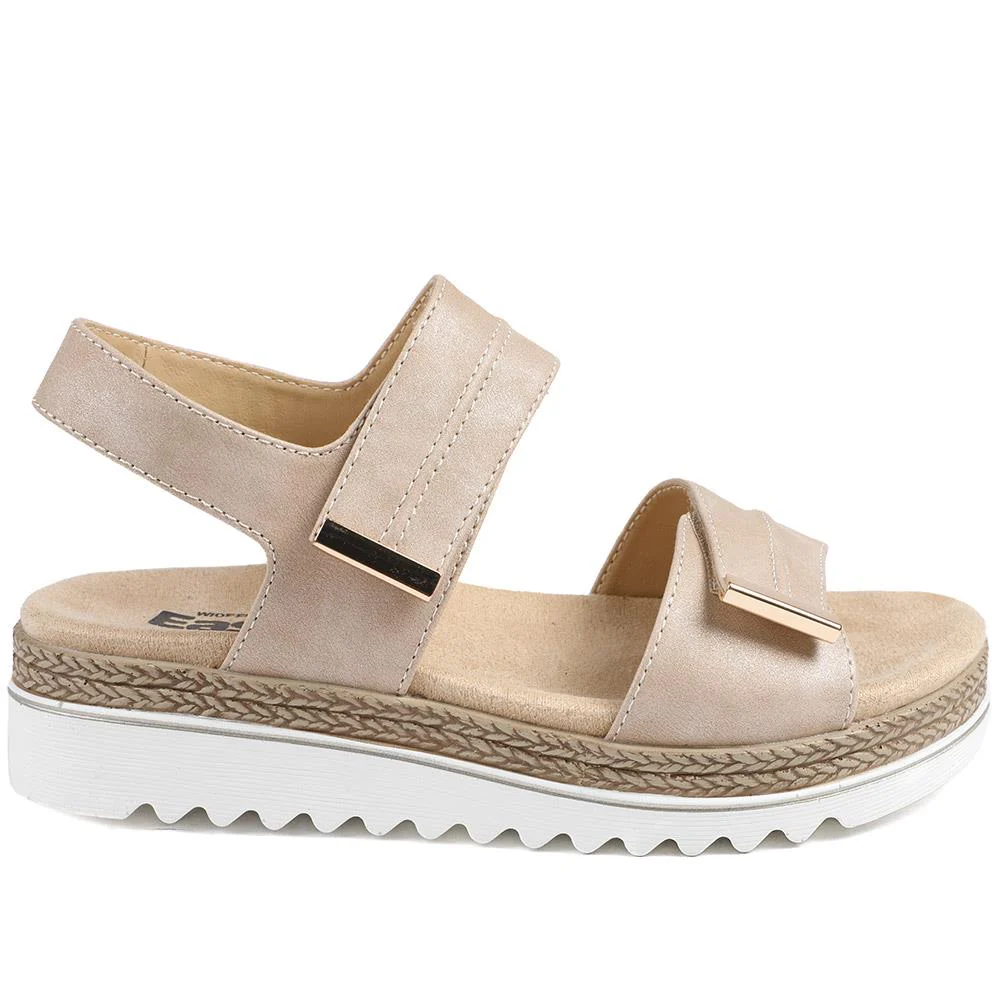 EasyFit Catena Extra Wide Touch Fasten Sandals - CATENA / 329 163 - Beige - Image 3