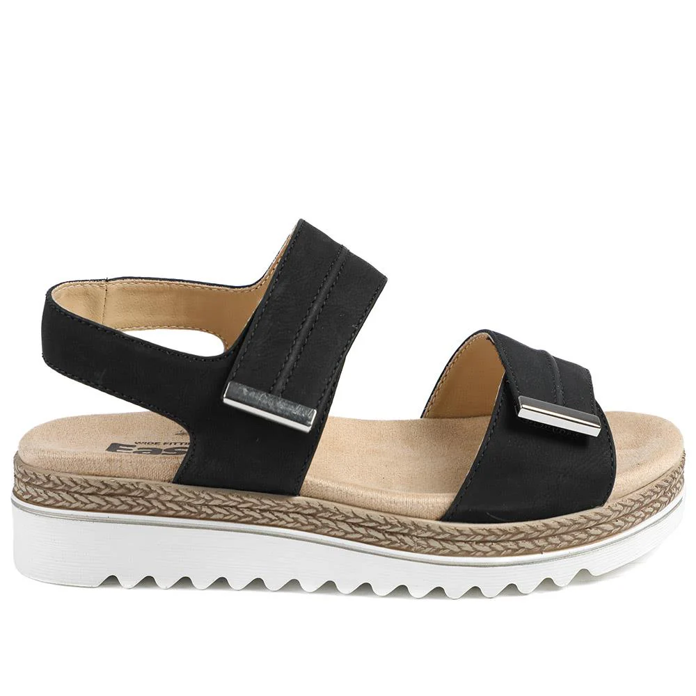 EasyFit Catena Extra Wide Touch Fasten Sandals - CATENA / 329 163 - Black - Image 3