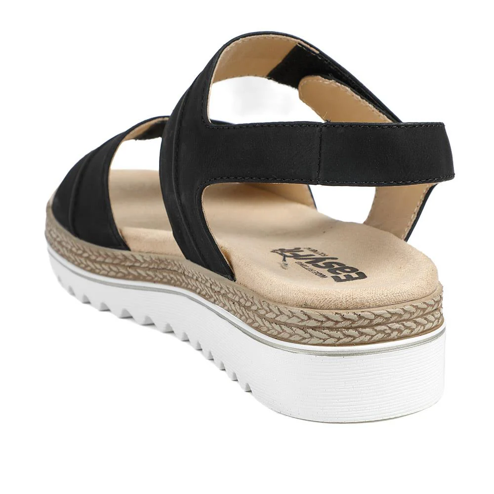 EasyFit Catena Extra Wide Touch Fasten Sandals - CATENA / 329 163 - Black - Image 4