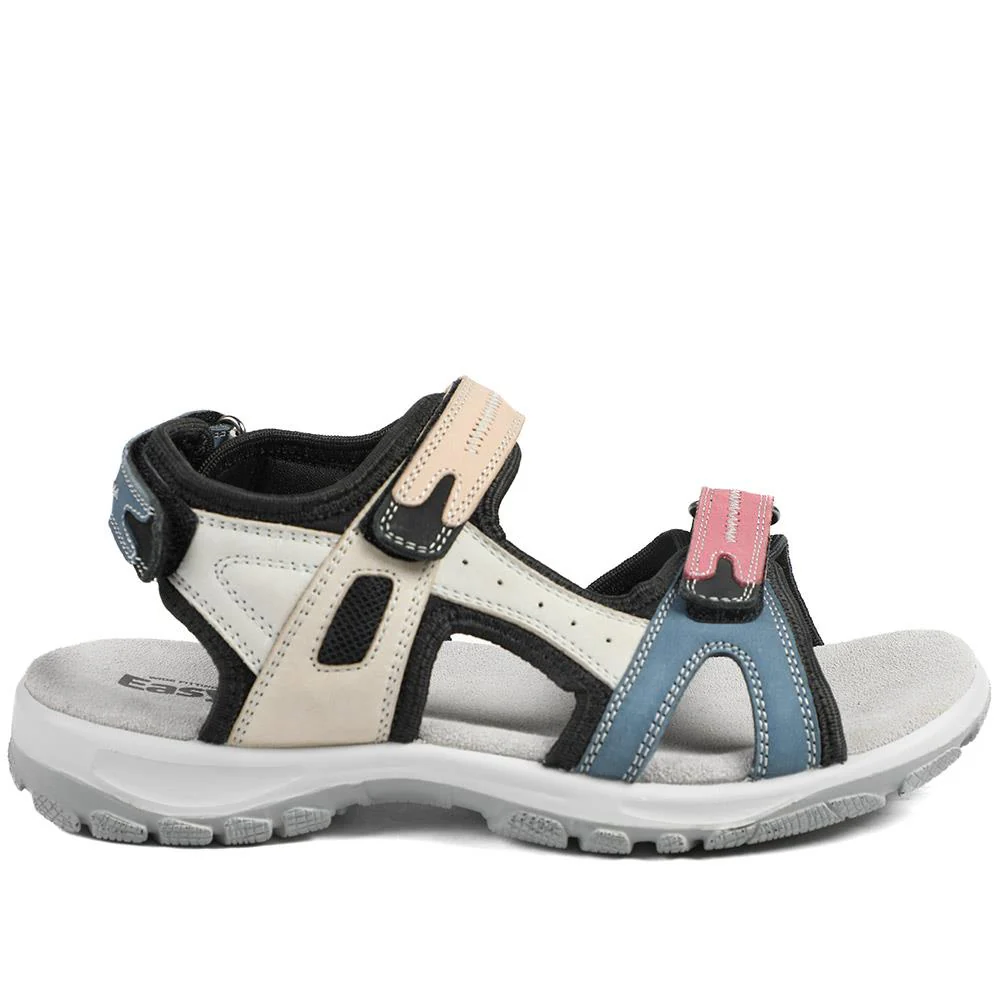 Easyfit Cella Extra Wide Fit Touch Fasten Sandals - CELLA / 329 122 - Black Multi - Image 3