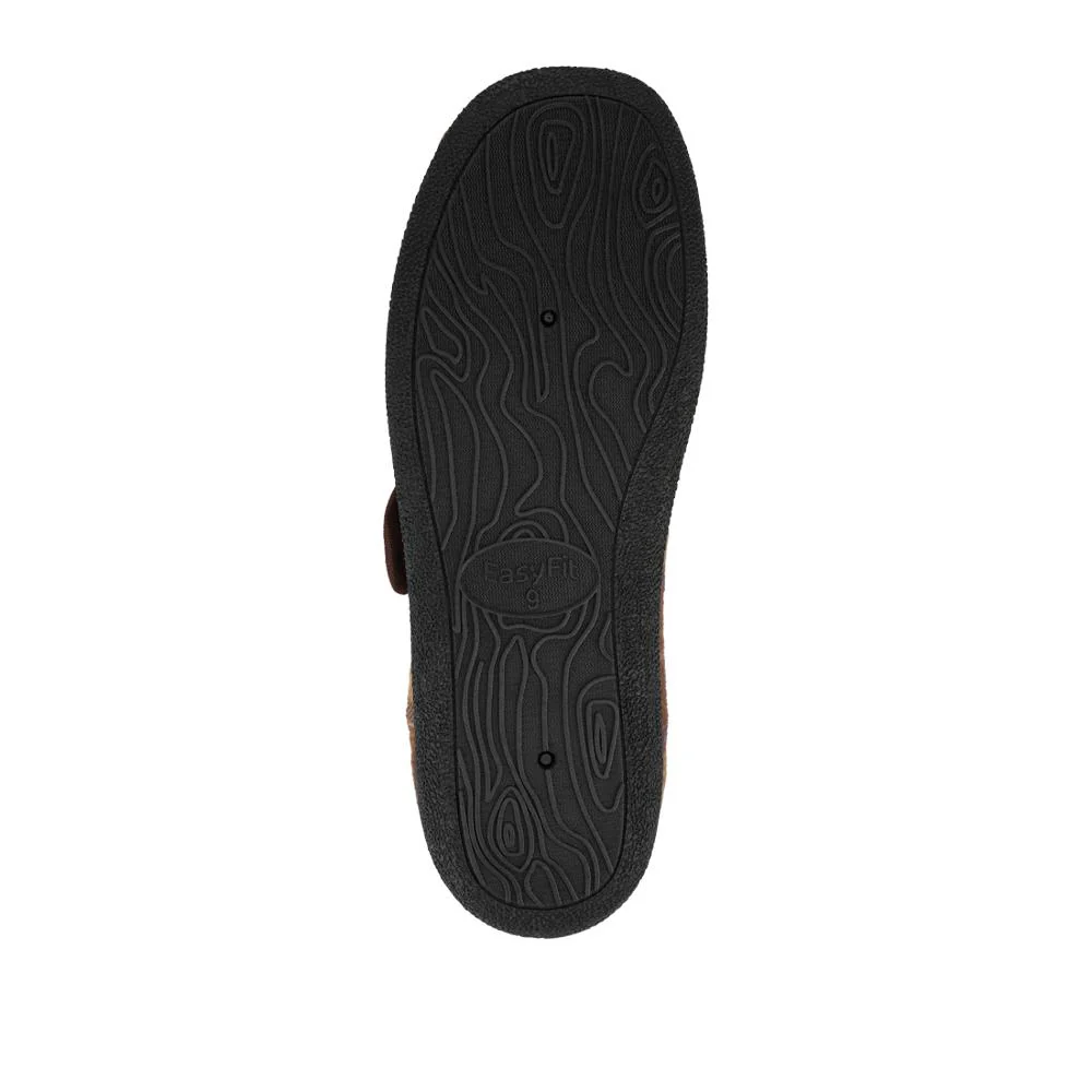 EasyFit Extra Wide Adjustable Fit Slippers - SHAWN / 328 330 - Brown Multi - Image 5