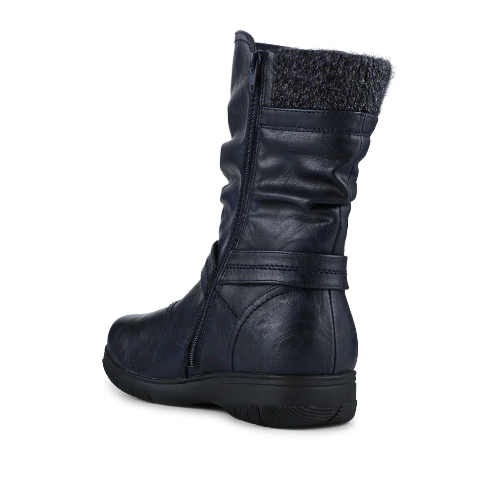 EasyFit Extra Wide Buckle Boots - KYLEIGH / 328 469 - Navy - Image 3