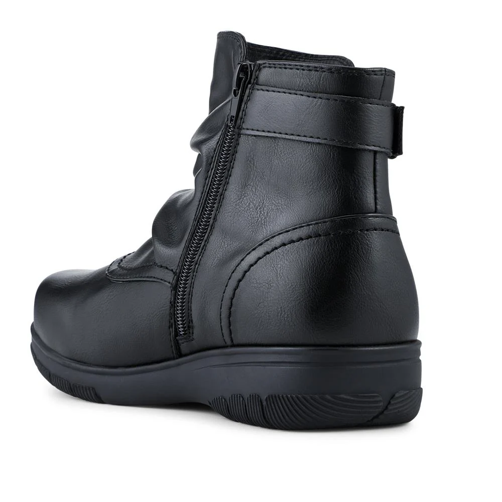 EasyFit Extra Wide Buckled Ankle Boots - WINNIPEG / 328 290 - Black - Image 3