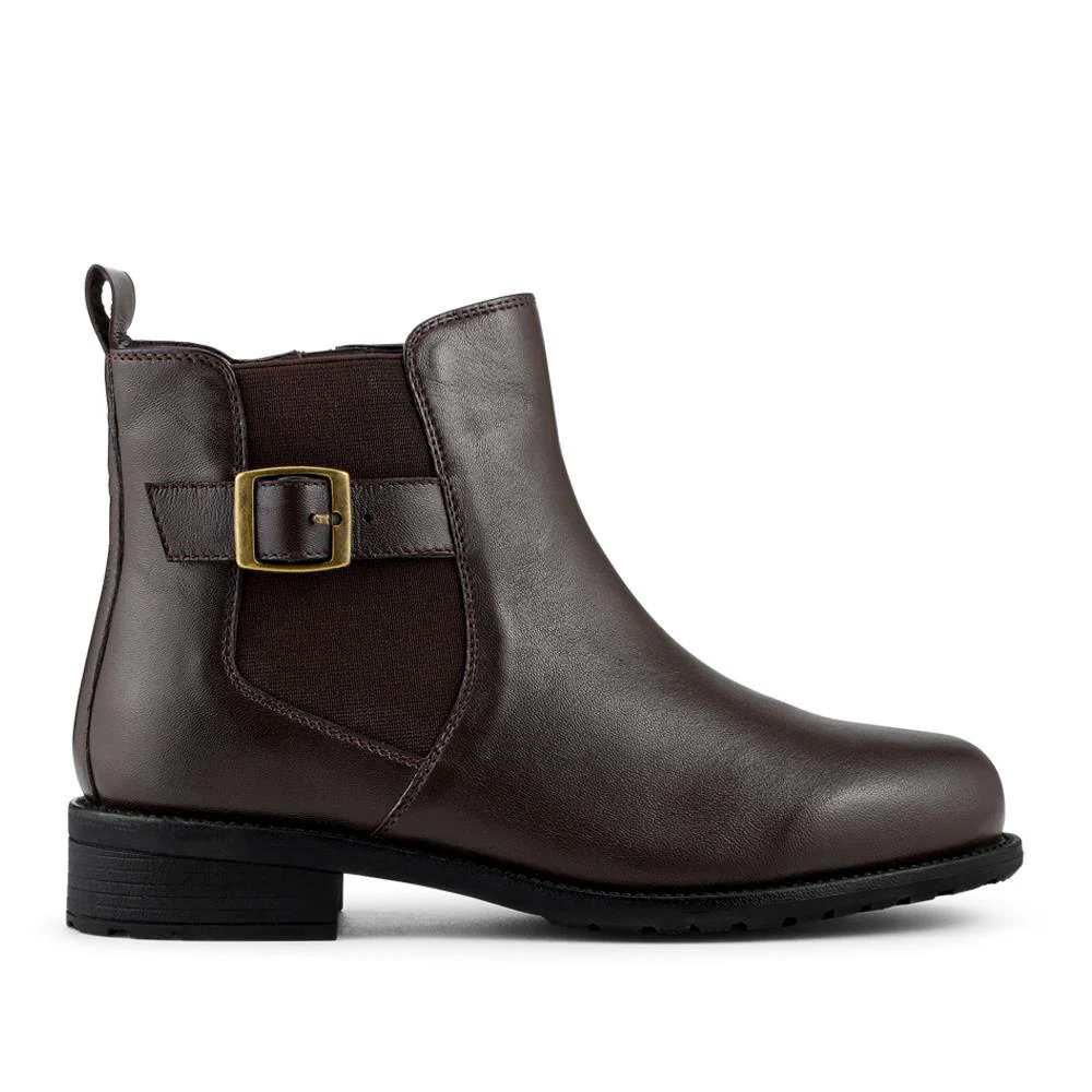 EasyFit Extra Wide Fit Leather Boots - LAYCIE / 328 475 - Chocolate - Image 2