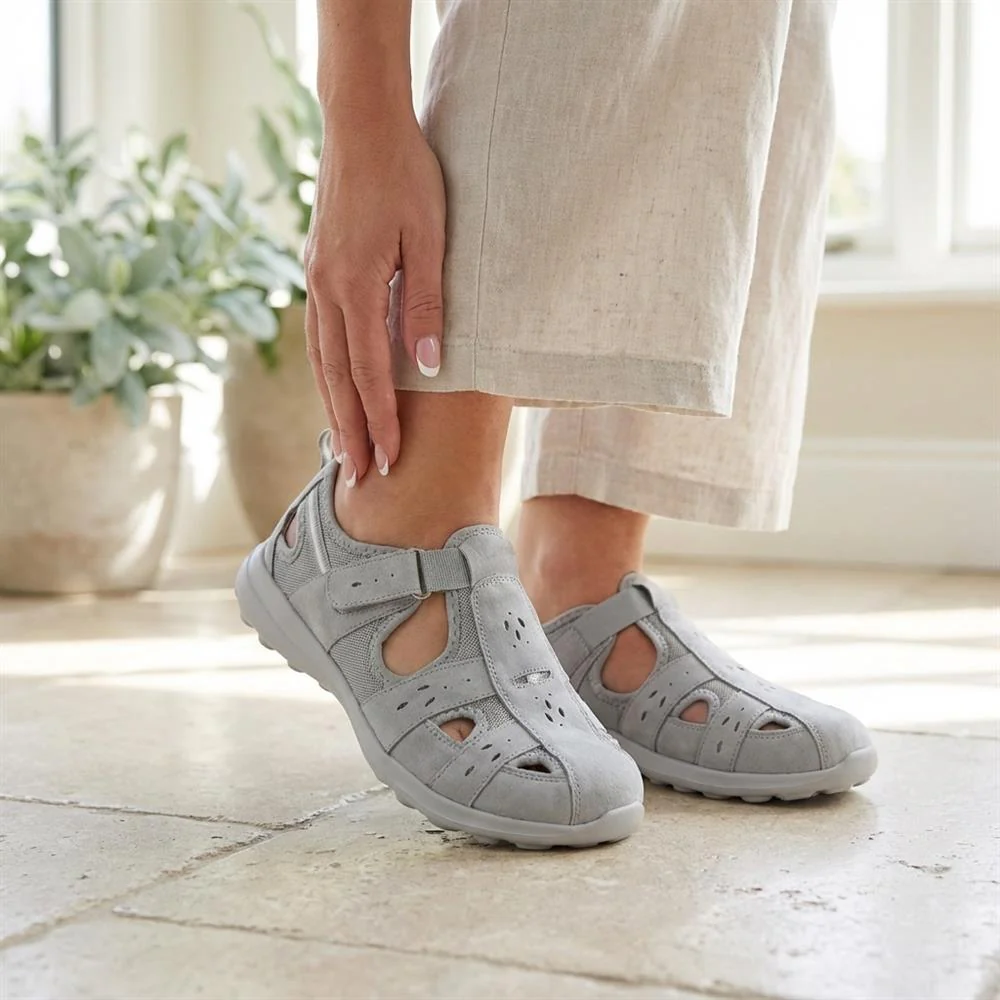 Easyfit Extra Wide Leather Monk Shoes - BLYTHE / 328 992 - Grey - Image 2