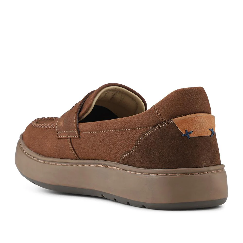 EasyFit Extra Wide Leather Penny Loafers - MINDY / 328 115 - Tan - Image 3