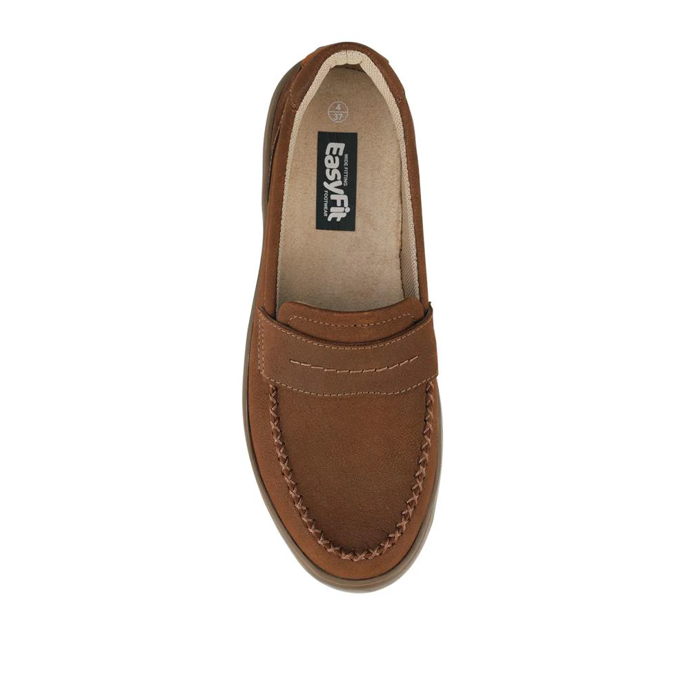 EasyFit Extra Wide Leather Penny Loafers - MINDY / 328 115 - Tan - Image 4