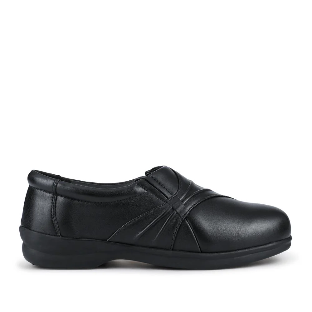 EasyFit Extra Wide Leather Slip-On Shoes - KASA / 328 178 - Black - Image 2