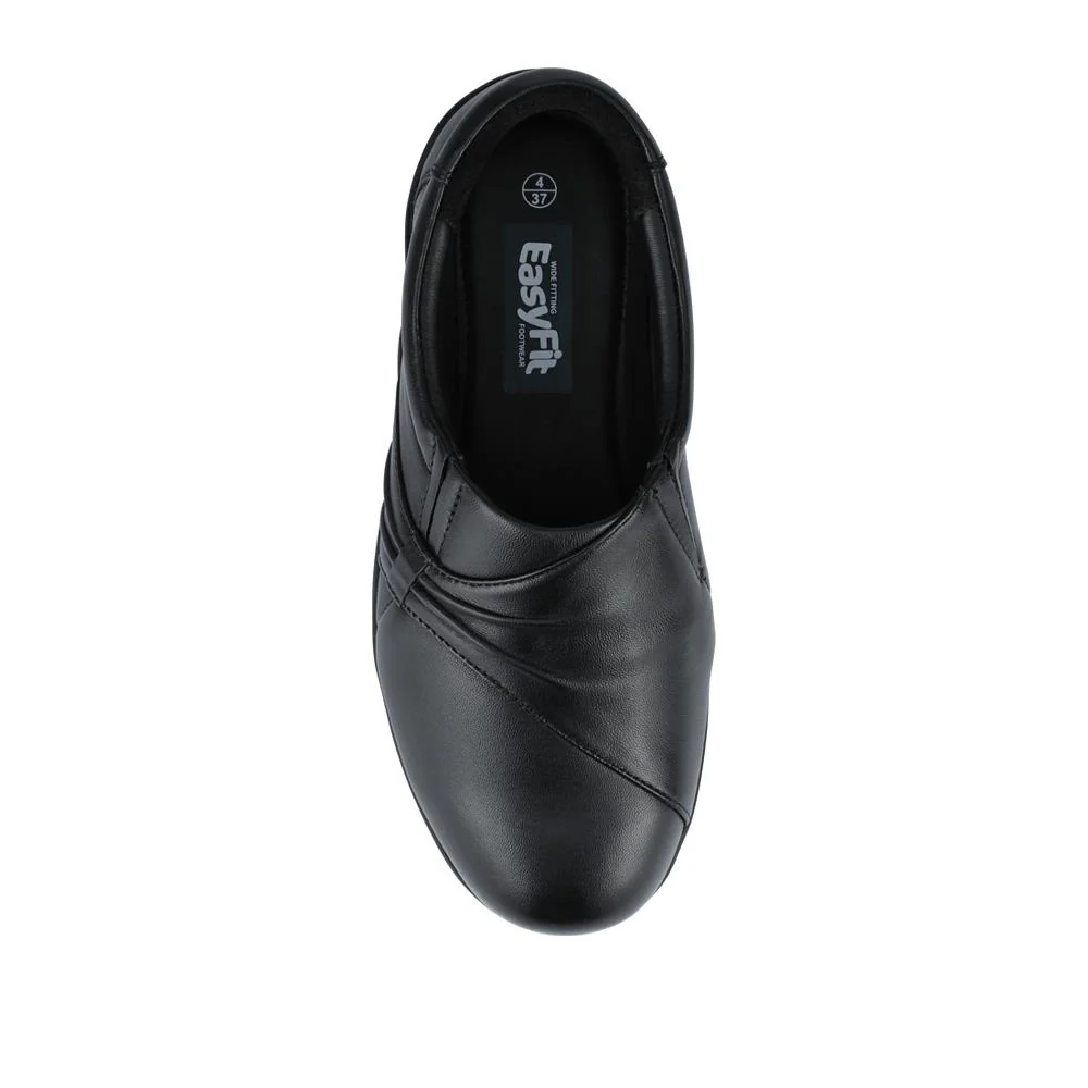 EasyFit Extra Wide Leather Slip-On Shoes - KASA / 328 178 - Black - Image 4