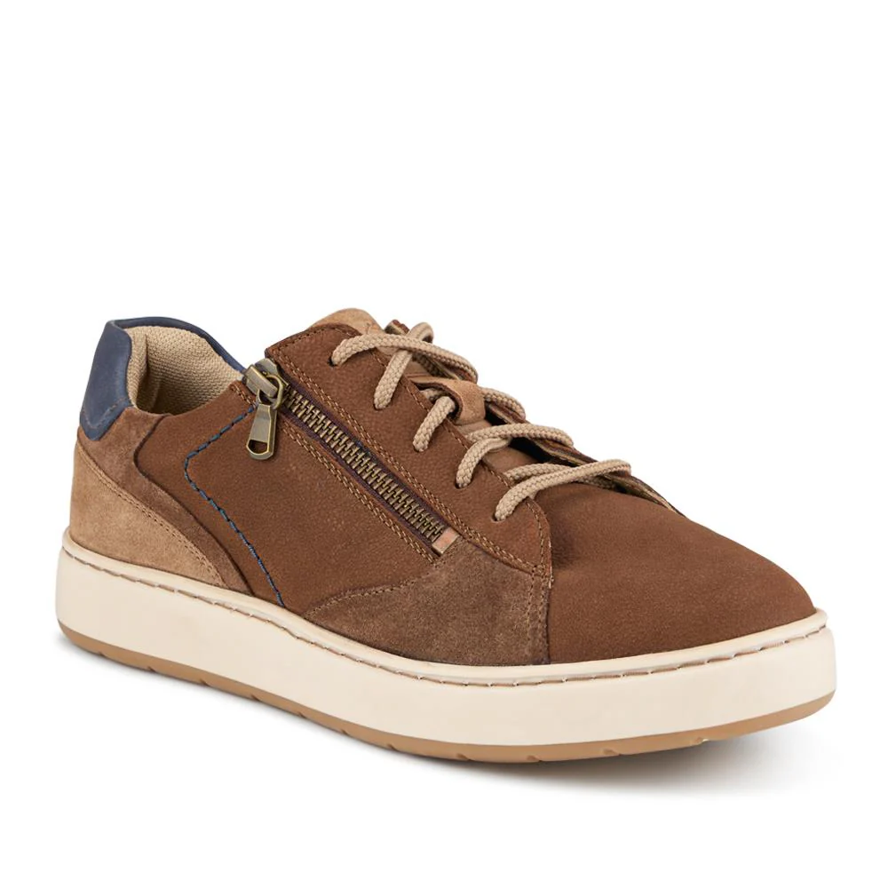 EasyFit Extra Wide Leather Zip-Up Trainers - MICA / 328 112