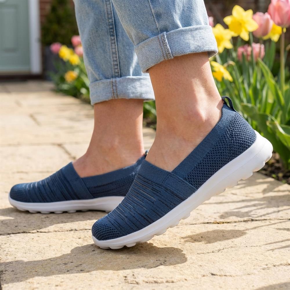 EasyFit Extra Wide Memory Foam Slip-Ons - JOVIE / 329 058 - Navy - Image 2