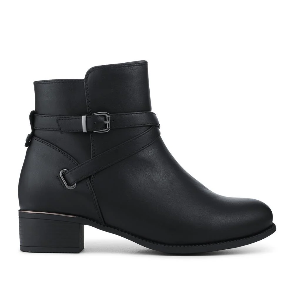 EasyFit Extra Wide Smart Zip Up Ankle Boots - CYNTHIA / 328 263 - Black - Image 2