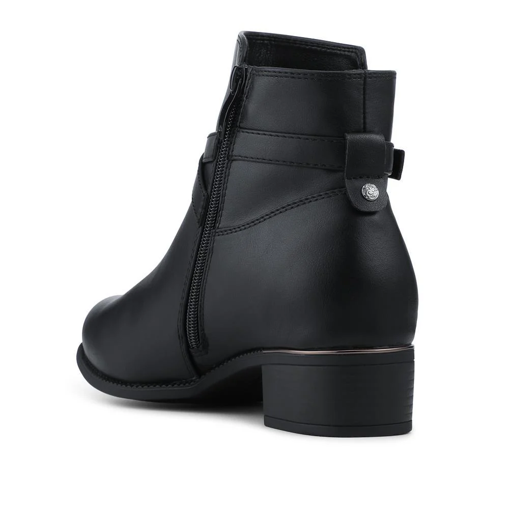 EasyFit Extra Wide Smart Zip Up Ankle Boots - CYNTHIA / 328 263 - Black - Image 3