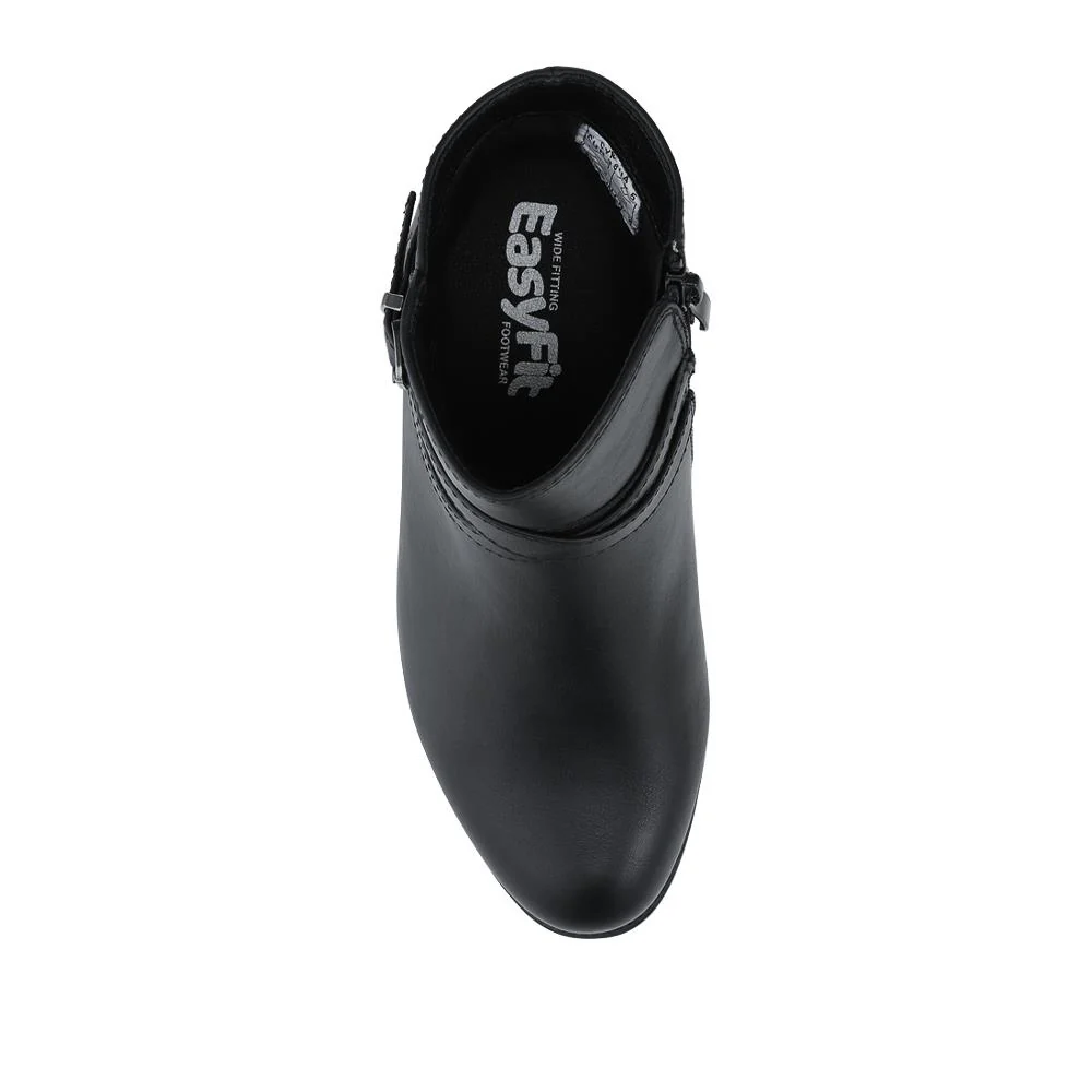 EasyFit Extra Wide Smart Zip Up Ankle Boots - CYNTHIA / 328 263 - Black - Image 4