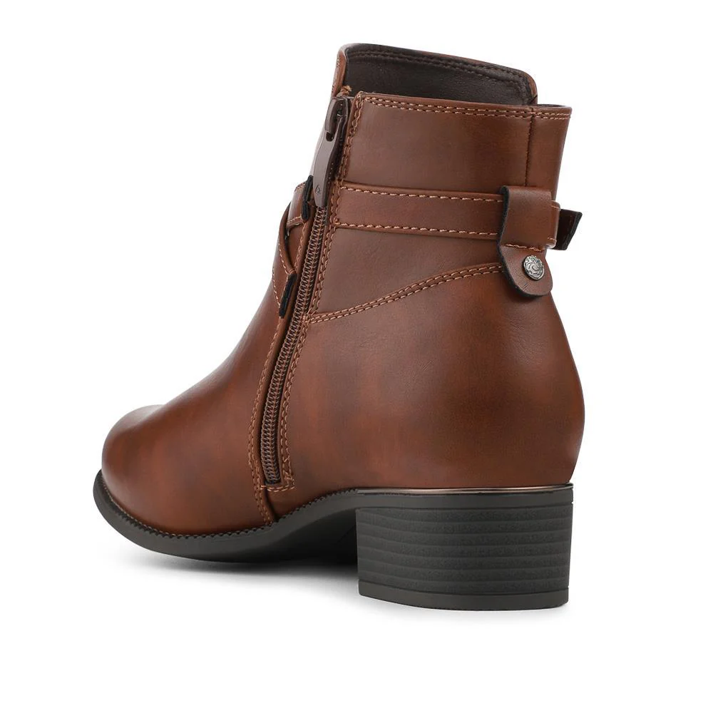EasyFit Extra Wide Smart Zip Up Ankle Boots - CYNTHIA / 328 263 - Tan - Image 3