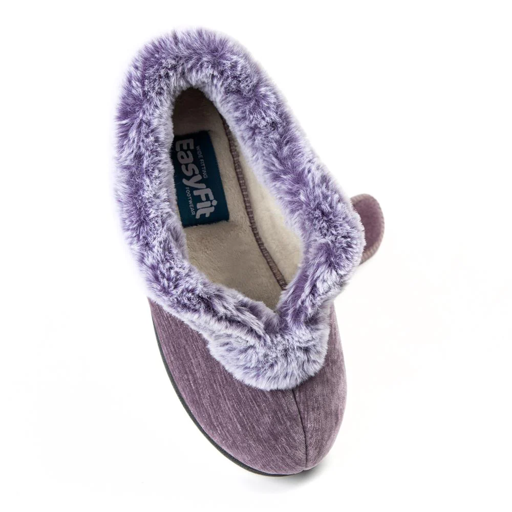 EasyFit Extra Wide Touch Fasten Slippers - SKYE / 327 937 - Lavender - Image 5