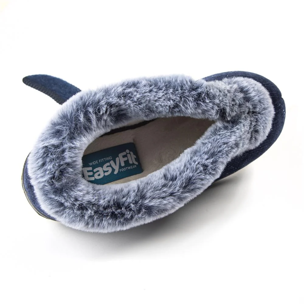EasyFit Extra Wide Touch Fasten Slippers - SKYE / 327 937 - Navy - Image 6