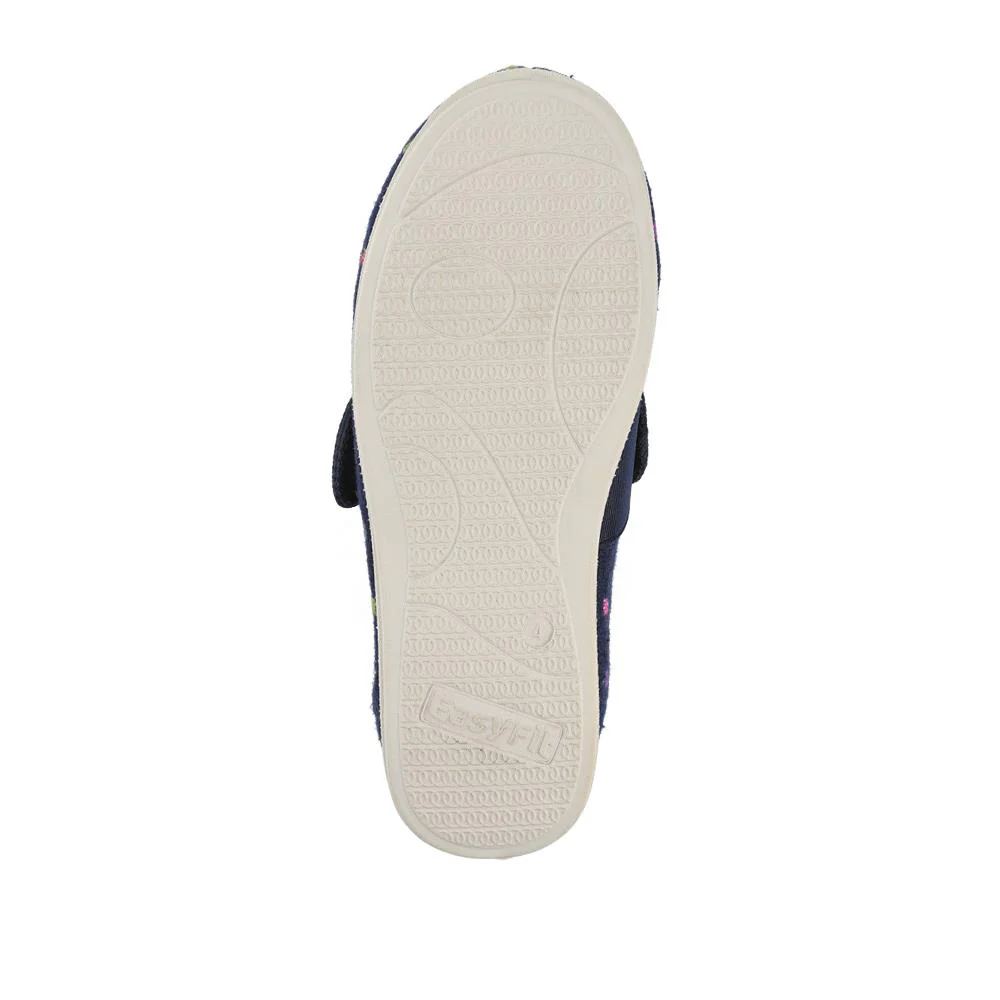 EasyFit Extra-Wide Touch-Fasten Slippers - ZINA / 327 936 - Navy - Image 5
