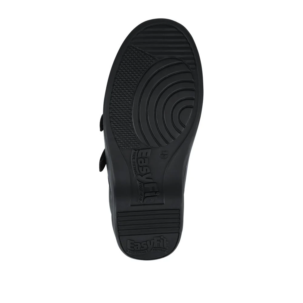 EasyFit Extra Wide Leather Touch-Fastening Shoes - HENRIETTA / 328 428 - Black - Image 5