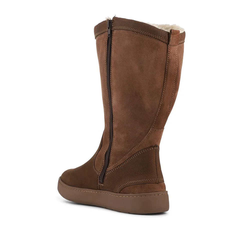 EasyFit Extra Wide Warm Leather Boots - MARGERET / 328 228 - Brown - Image 3