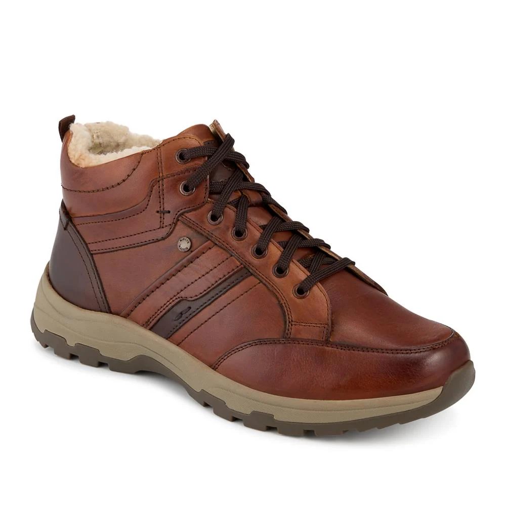 EasyFit Extra Wide Warm Lined Walking Boots - JACOB / 328 143 - Cognac