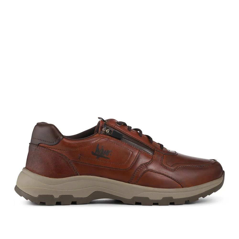 EasyFit Extra Wide Zip & Lace Casual Shoes - HARRY / 328 144 - Cognac - Image 2