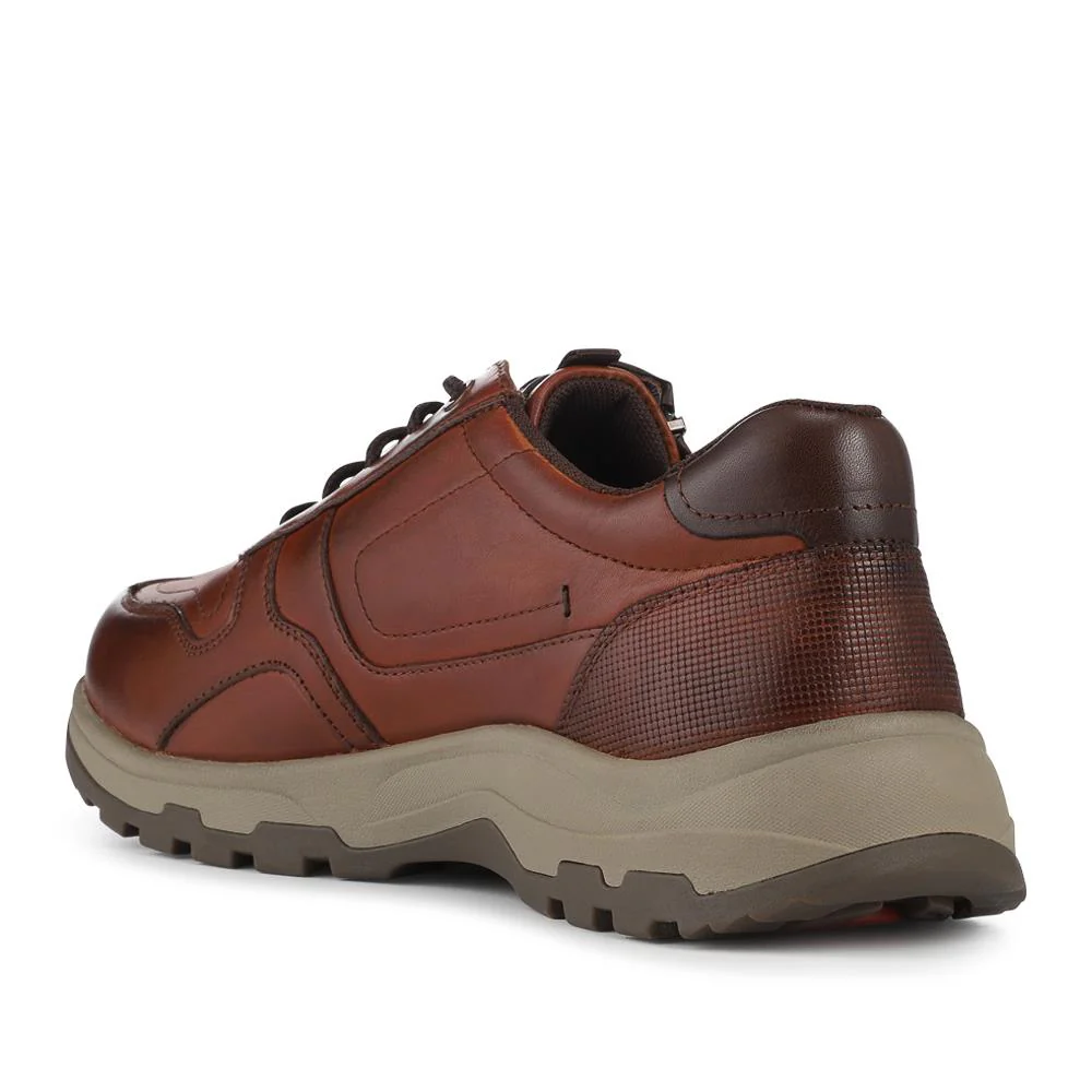 EasyFit Extra Wide Zip & Lace Casual Shoes - HARRY / 328 144 - Cognac - Image 3