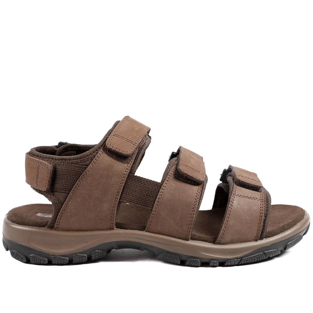 EasyFit Julius Extra Wide Leather Sandals - JULIUS / 329 048 - Dark Brown - Image 3