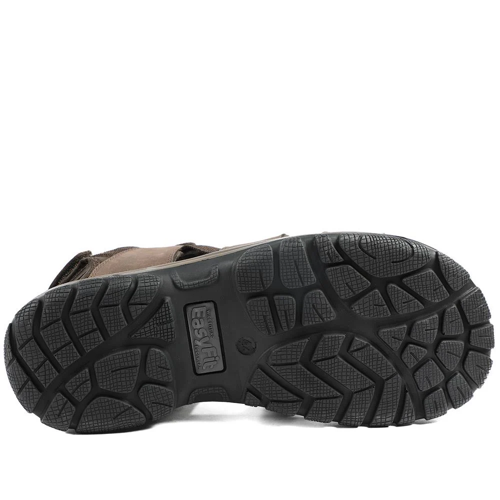 EasyFit Julius Extra Wide Leather Sandals - JULIUS / 329 048 - Dark Brown - Image 6