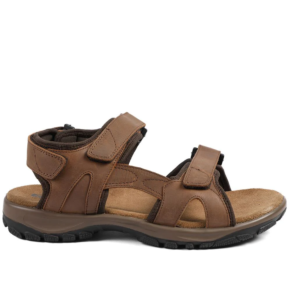EasyFit Marius Extra Wide Leather Sandals - MARIUS / 329 049 - Brown - Image 3