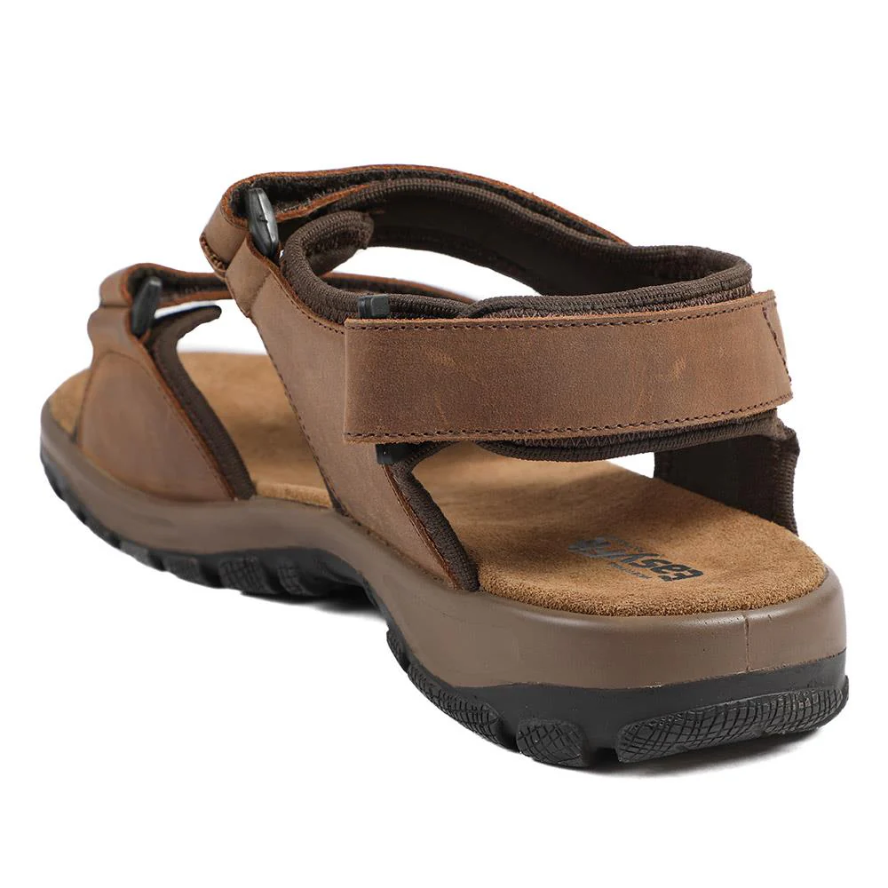 EasyFit Marius Extra Wide Leather Sandals - MARIUS / 329 049 - Brown - Image 4