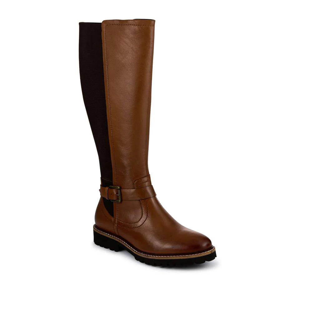 Elastic Fit Zip Up Long Boots - MAGNU42001 / 328 147 - Tan