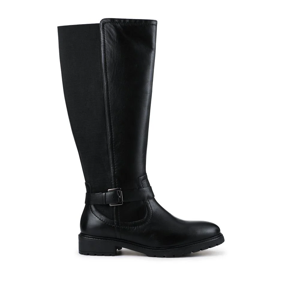 Elastic Fit Zip Up Long Boots - MAGNU42001 / 328 147 - Black - Image 2