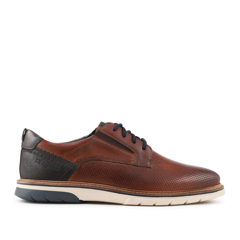 Elastic Fit Lace Up Shoes - PARK41042 / 327 262 - Cognac - Image 2