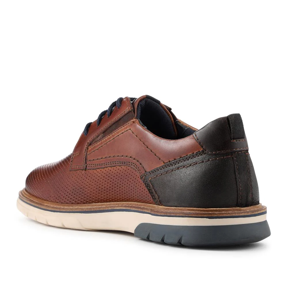 Elastic Fit Lace Up Shoes - PARK41042 / 327 262 - Cognac - Image 3