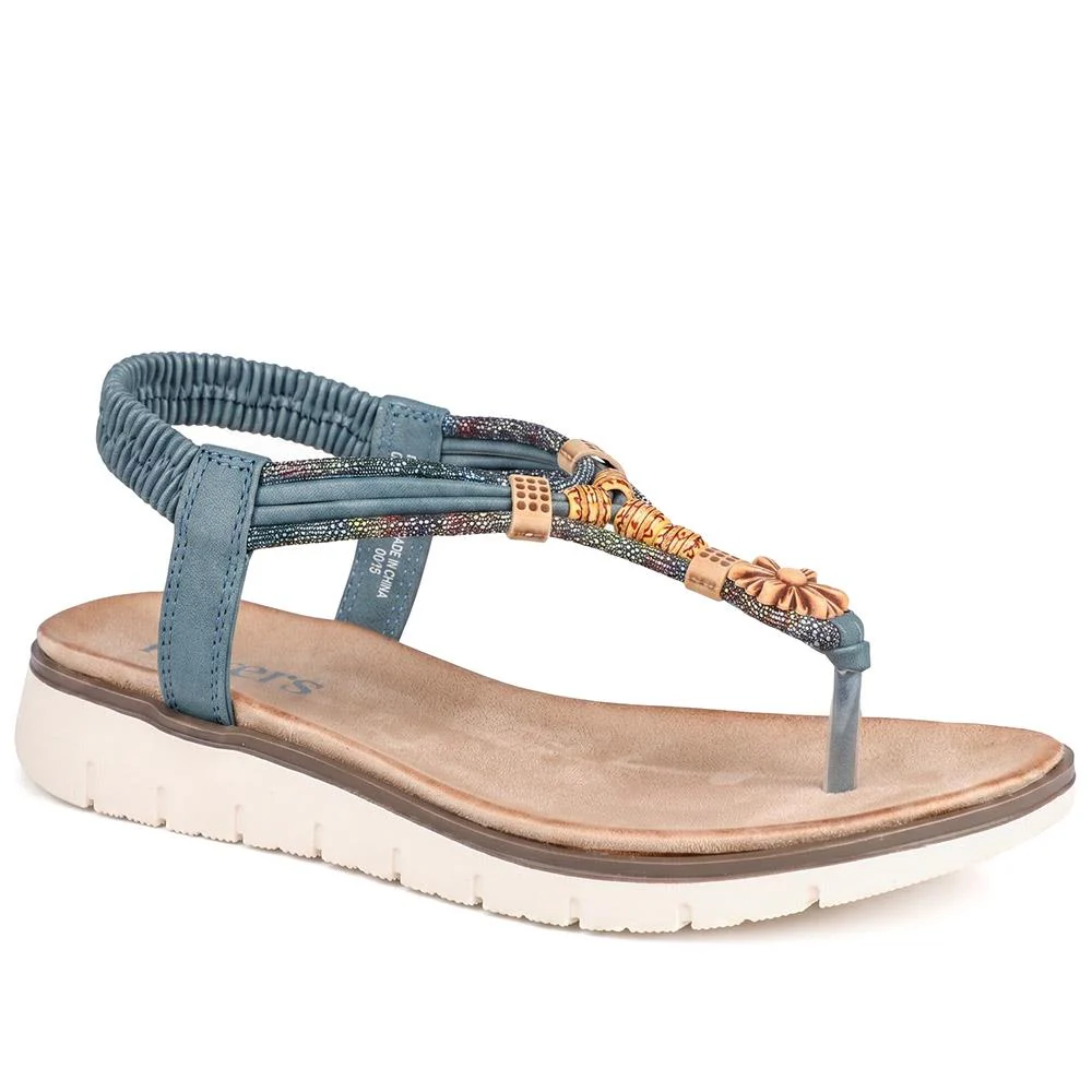 Elastic Fit Wedged Toe Post Sandals - BAIZH43034 / 328 987