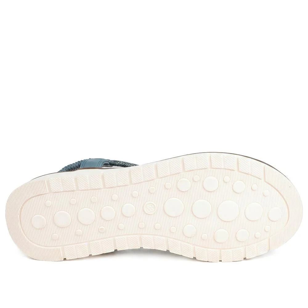 Elastic Fit Wedged Toe Post Sandals - BAIZH43034 / 328 987 - Blue - Image 5