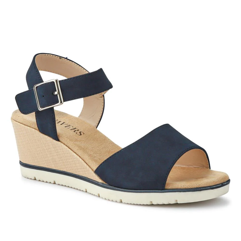 Elasticated Casual Sandals - WBINS41038 / 327 221 - Navy